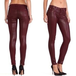 Hudson Ankle Krista deep Wine colored skinny stretch Jeans size 25